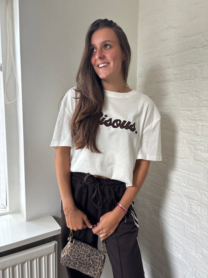 Wide leg stripe pants - bruin