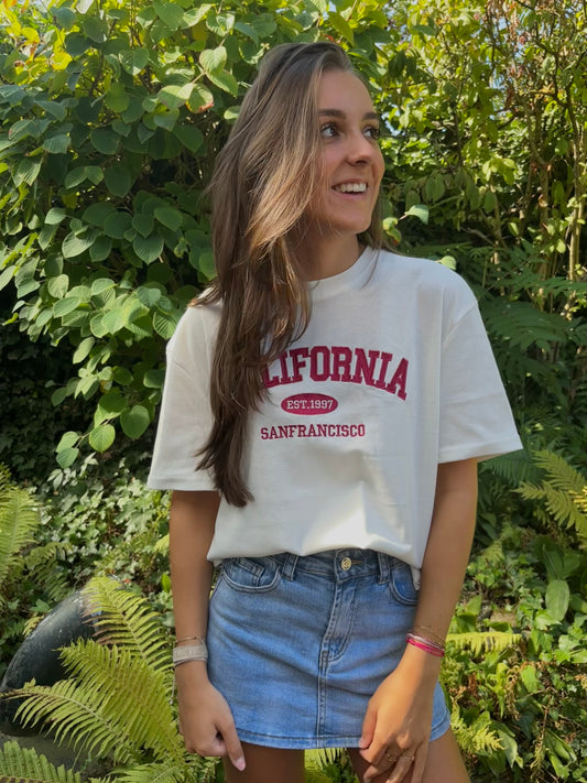 Ambika shirt California - wit/bordeaux rood