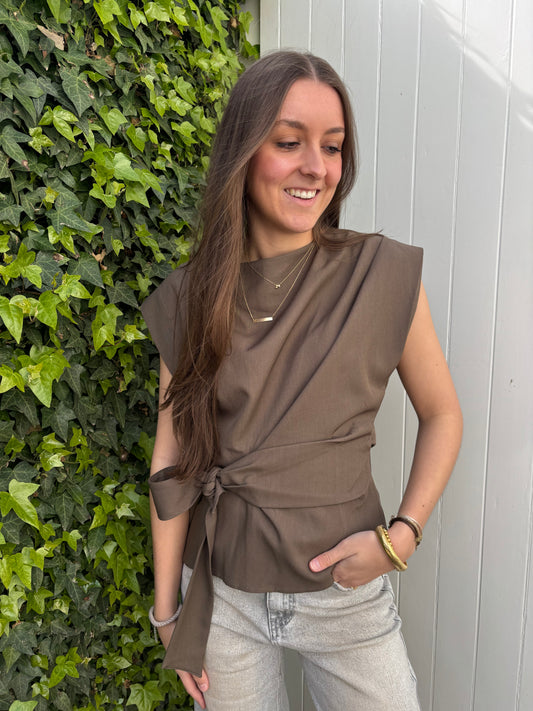 Ambika strik top - taupe