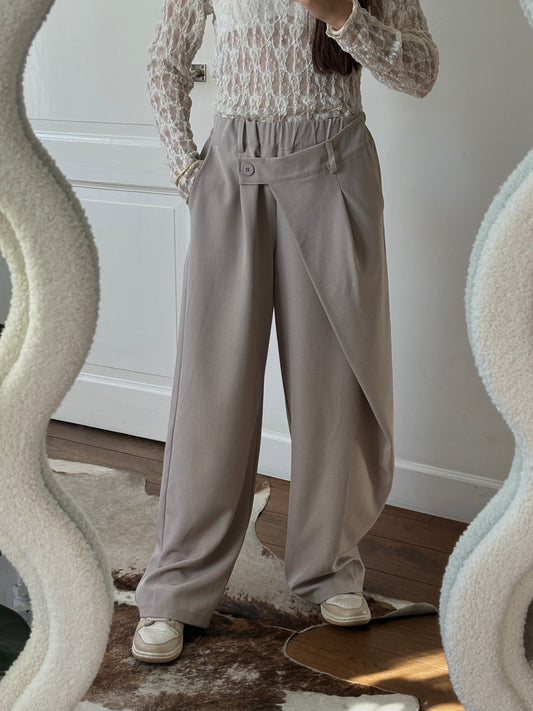 Asymmetric pantalon - beige