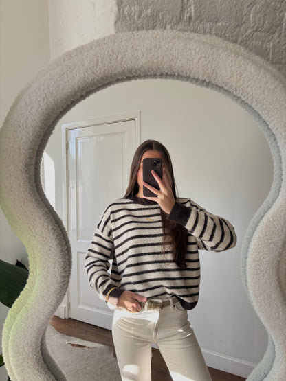 Striped cardigan beige/bruin