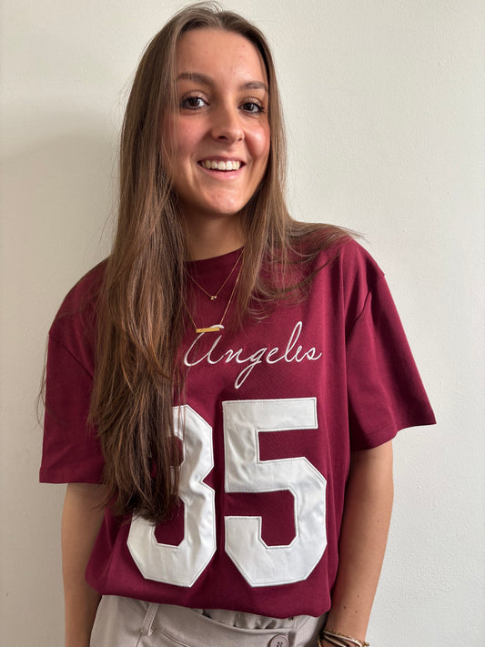 Ambika baseball tee - bordeaux rood