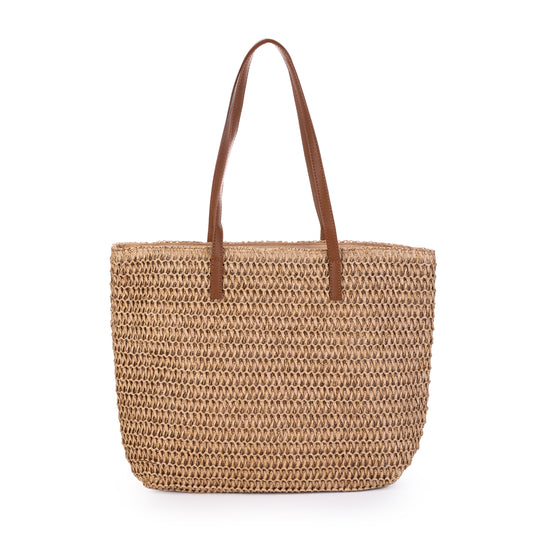 Strandtas faux leer - khaki
