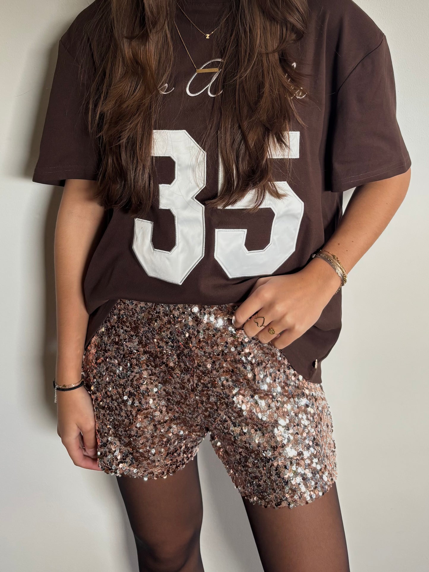 Glitter short - goud