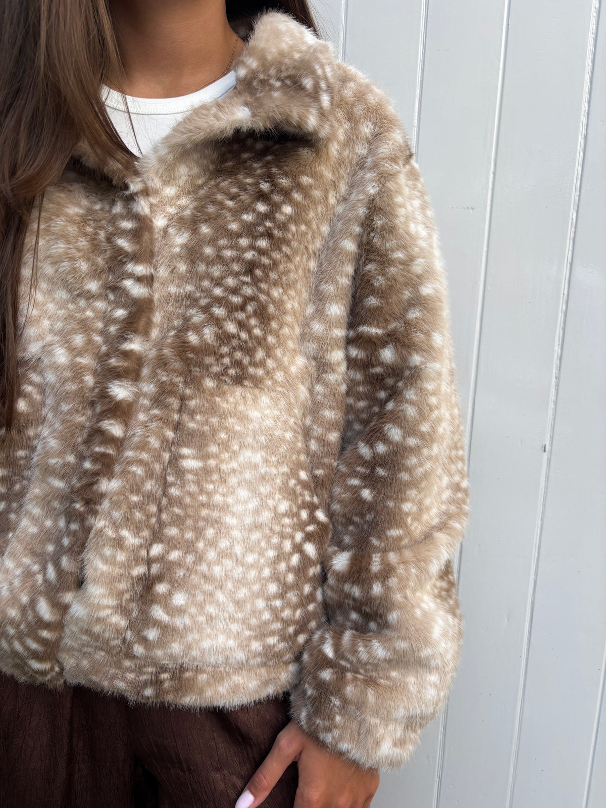Bambi faux fur jacket - beige