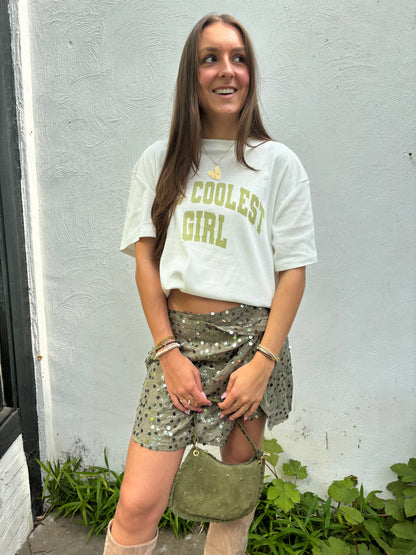 Ambika t-shirt Cool Girl - wit/groen