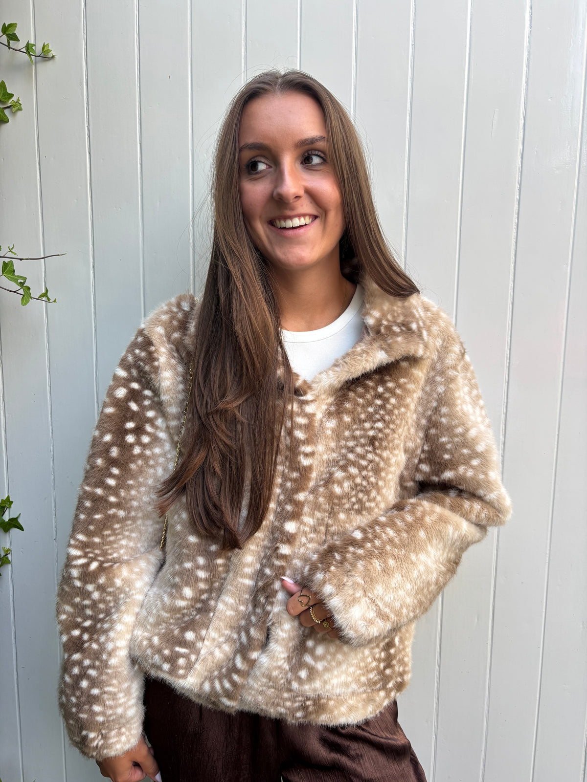 Bambi faux fur jacket - beige