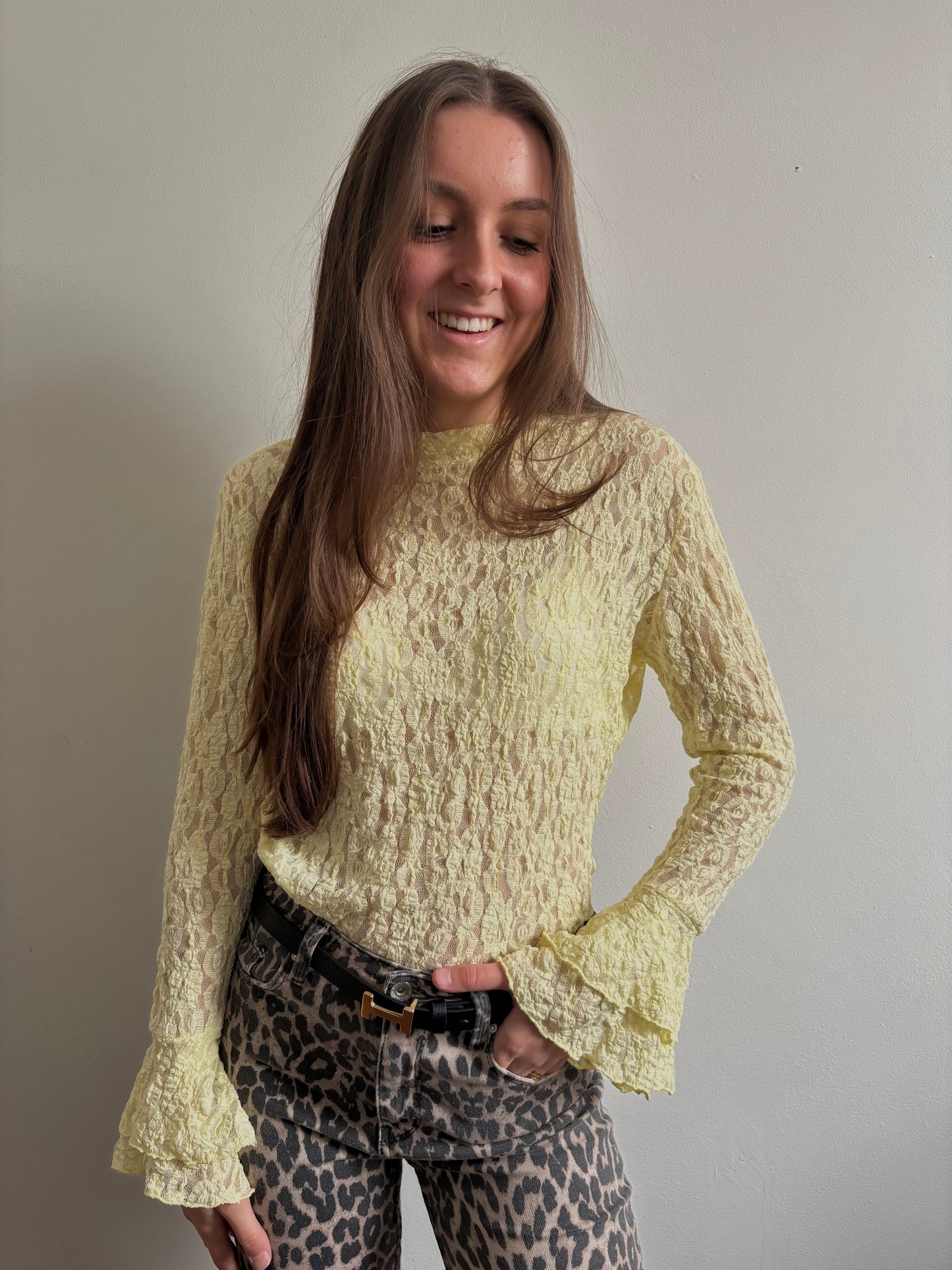 Ambika lace top - geel