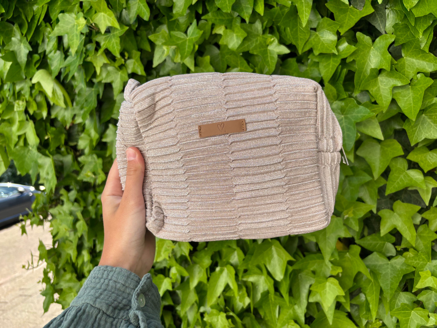 Make-up tas - zilver