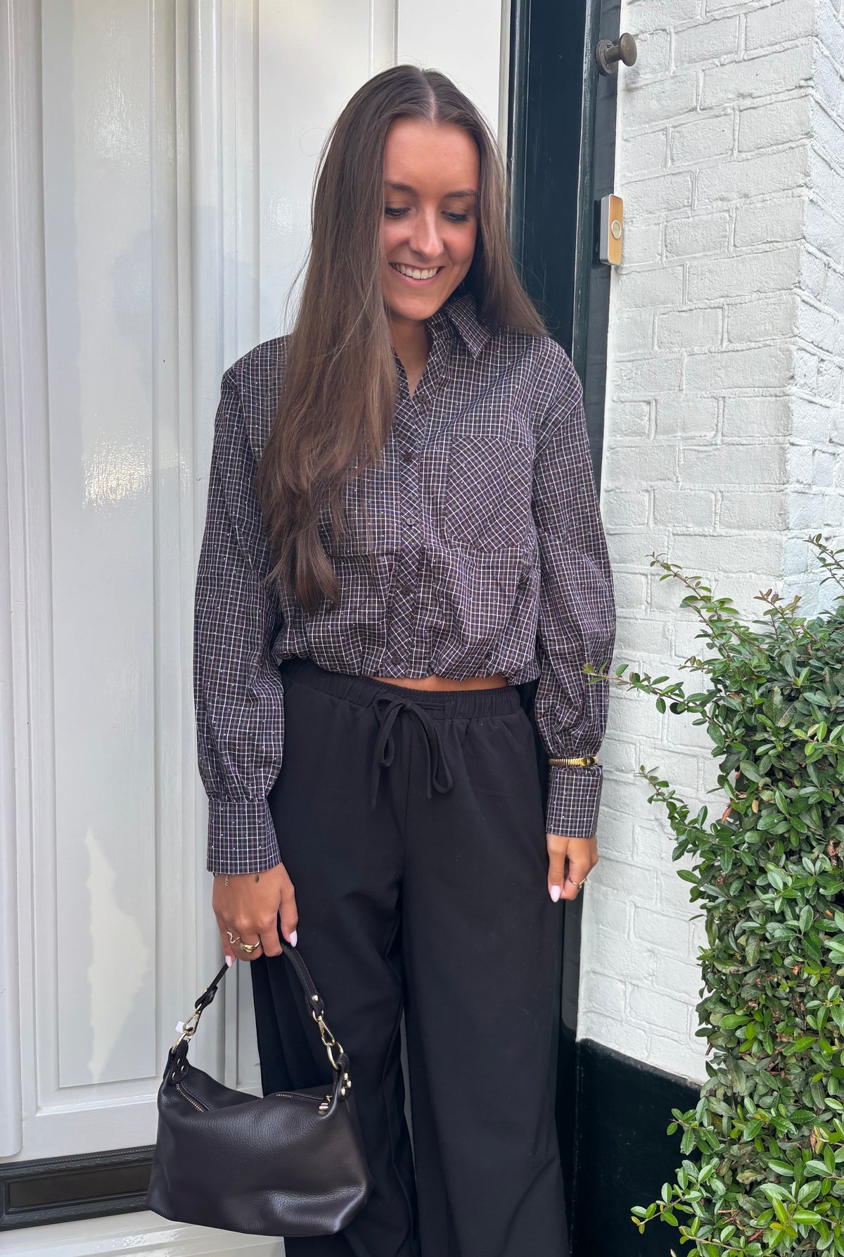 Glitter blouse - bruin