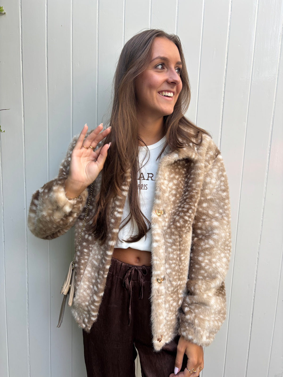Bambi faux fur jacket - beige