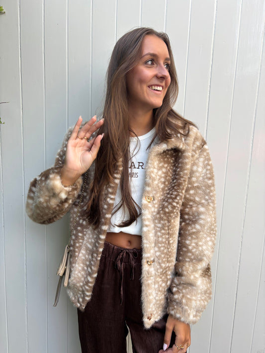Bambi faux fur jacket - beige