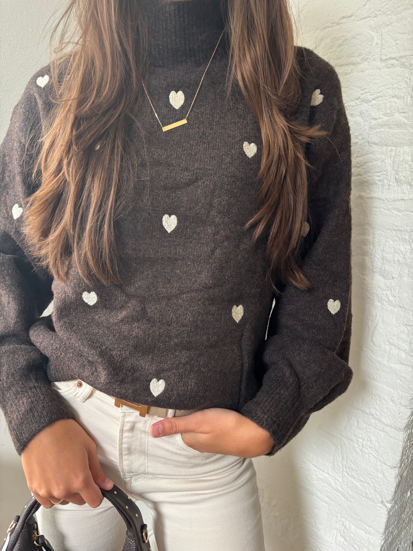 Hartjes sweater - bruin