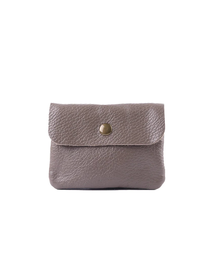 Leren portemonnee - taupe