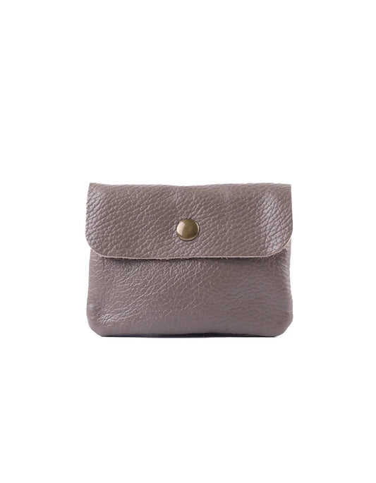 Leren portemonnee - taupe
