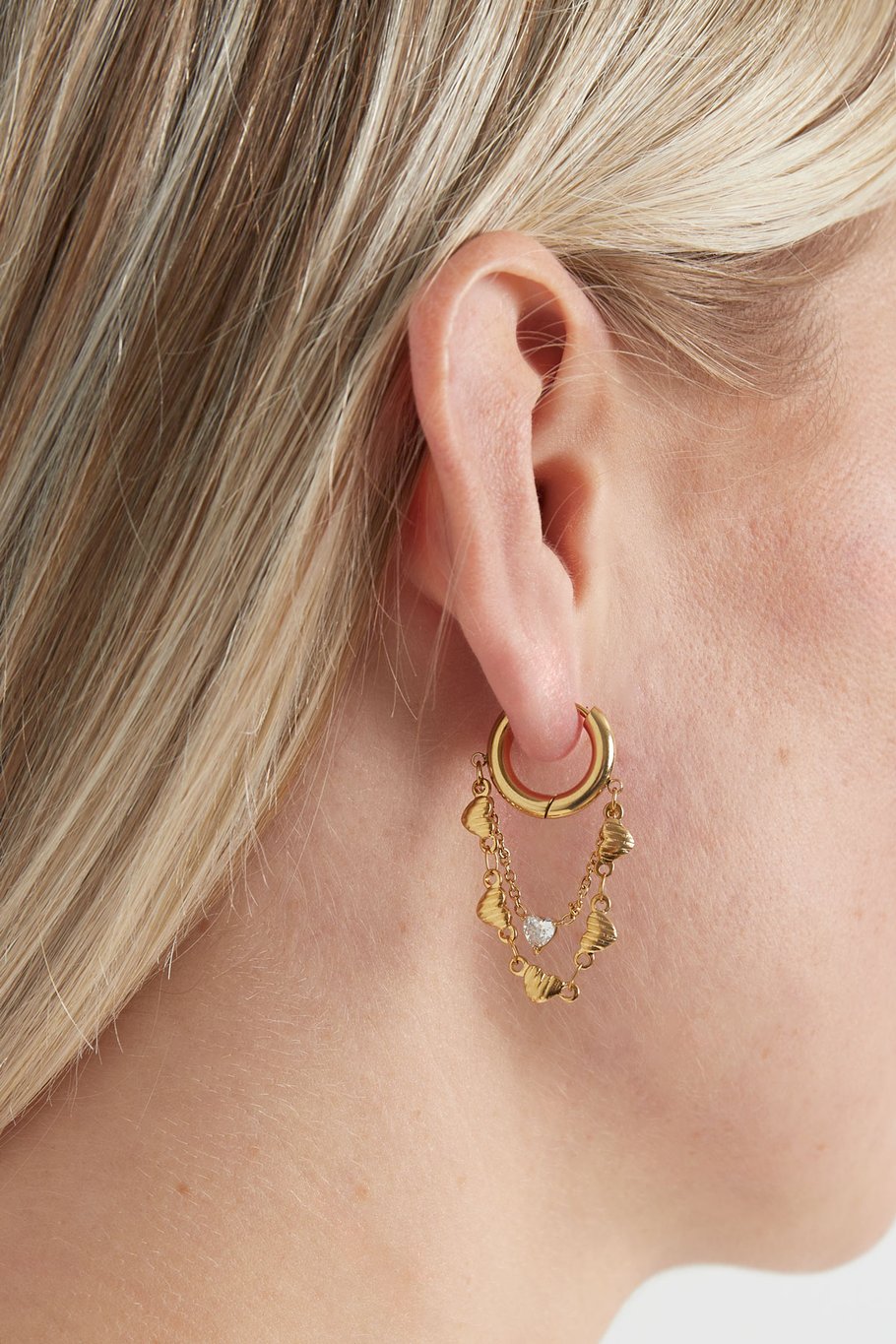 Oorbellen chain of hearts