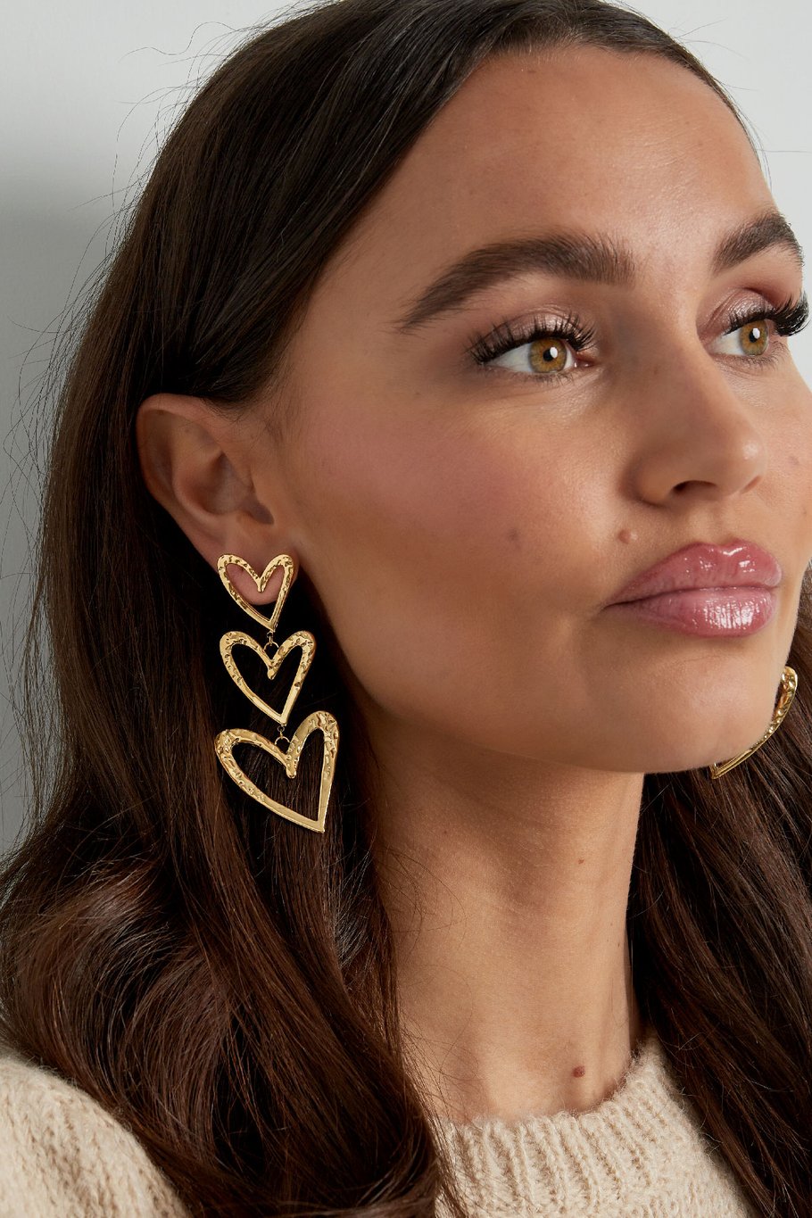 Oorbellen triple heart