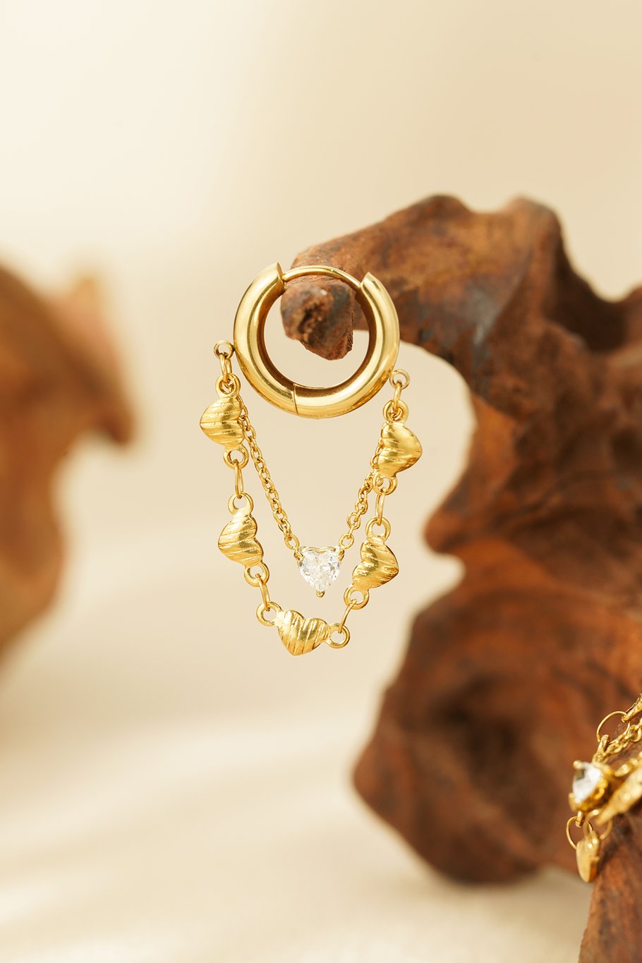 Oorbellen chain of hearts