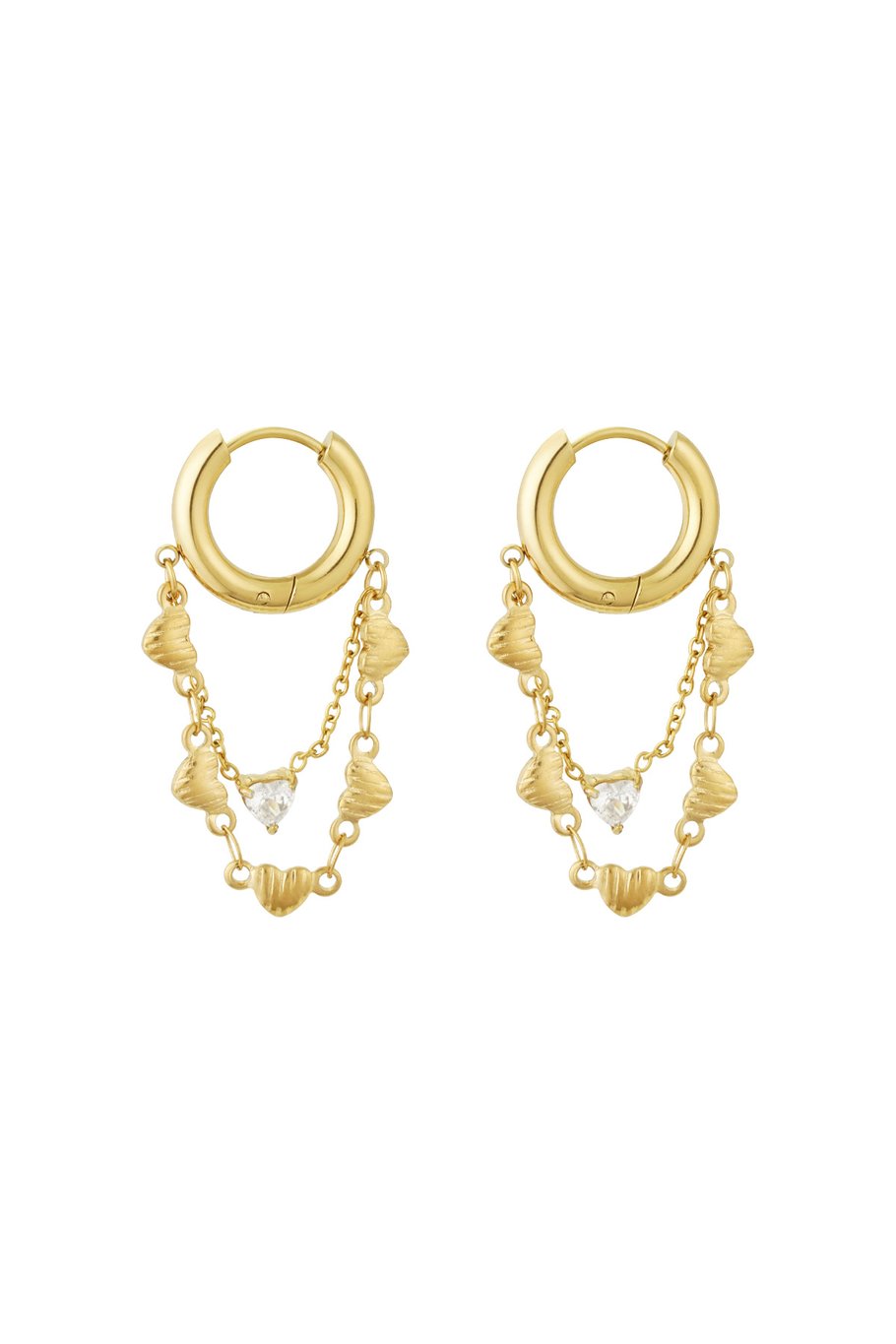 Oorbellen chain of hearts