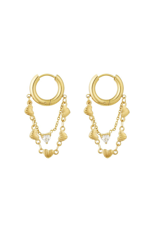 Oorbellen chain of hearts