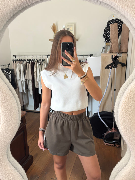 Stripe short - olijfgroen