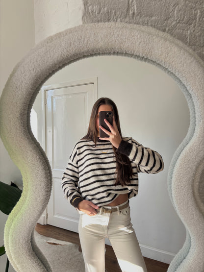 Striped cardigan beige/bruin