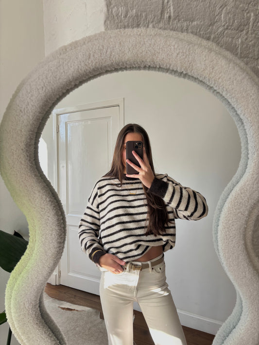 Striped cardigan beige/bruin