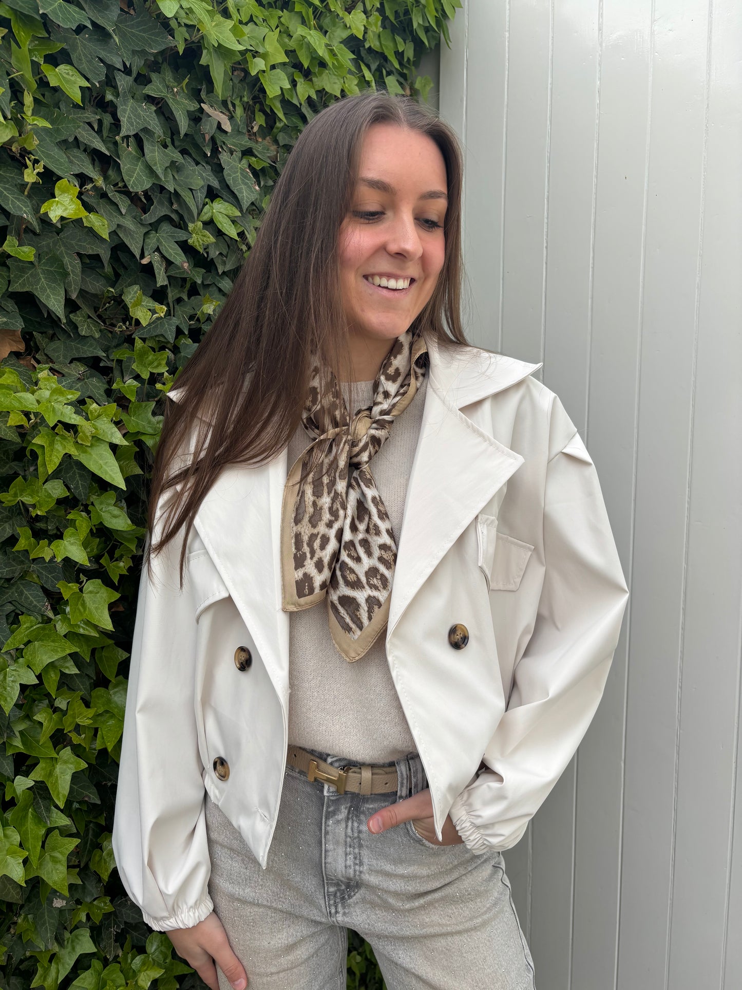 Sjaaltje panterprint - beige
