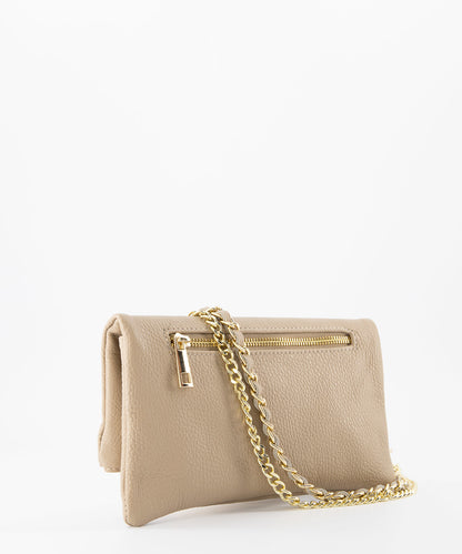 Volly leren tas - taupe