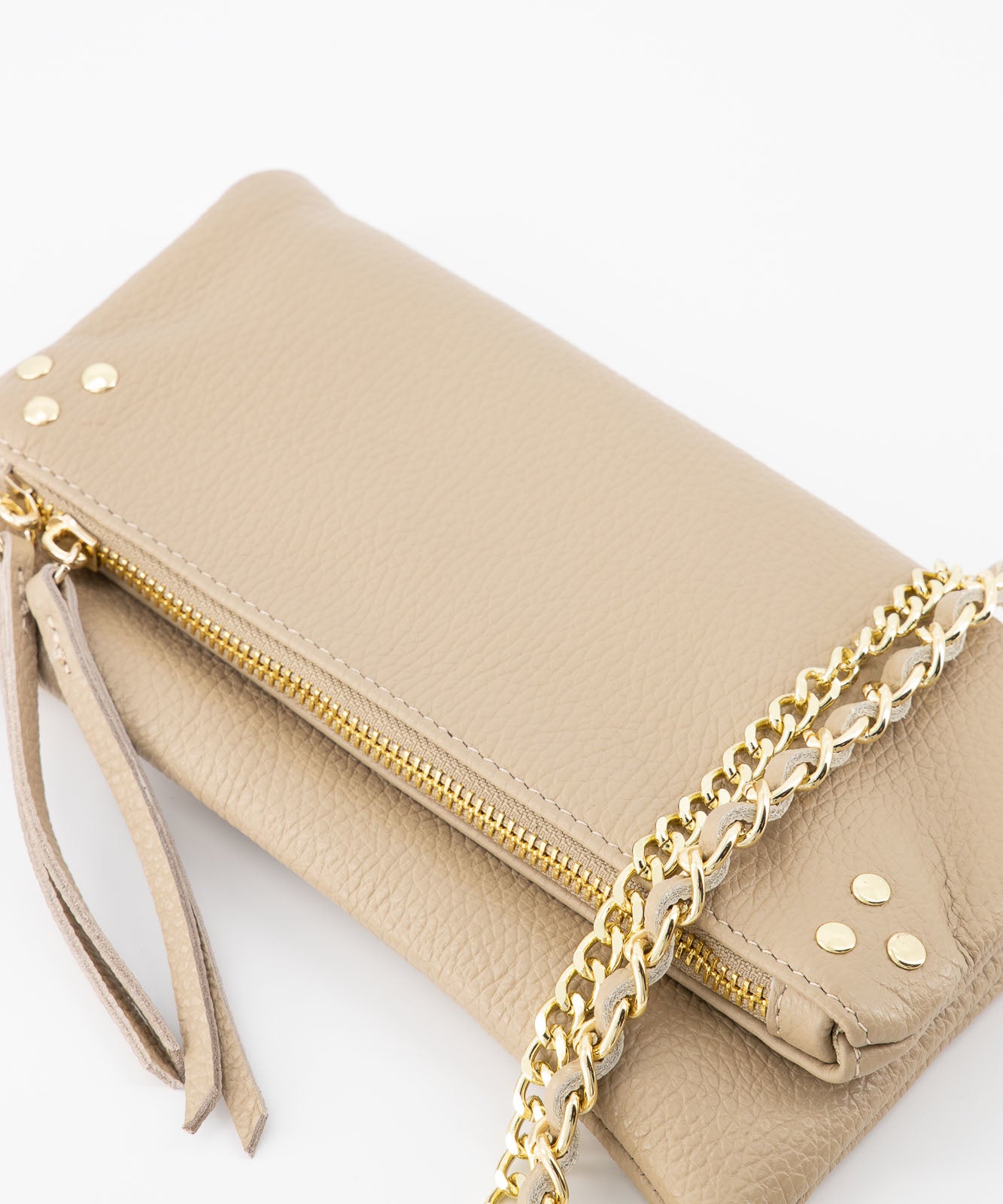 Volly leren tas - taupe