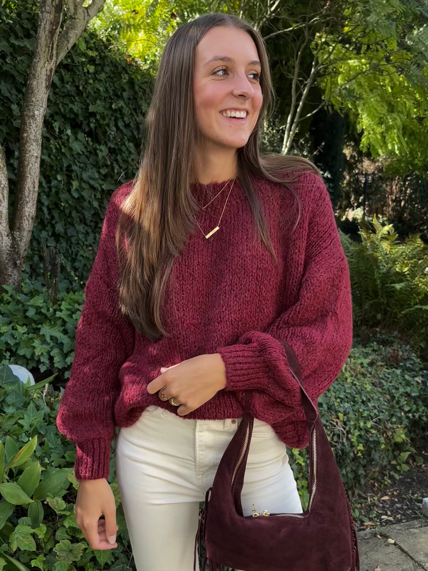 Zara comfy knit - bordeaux rood