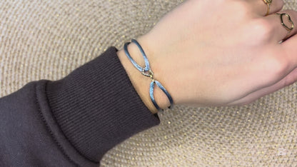 Satijnen armband 2 hartjes